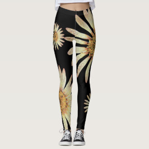 Elegant summer sunflowers girlfriend black  leggings