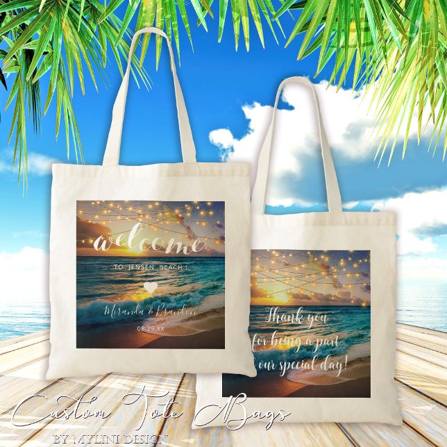Elegant Summer Sunset Beach Wedding Welcome Bag (Creator Uploaded)