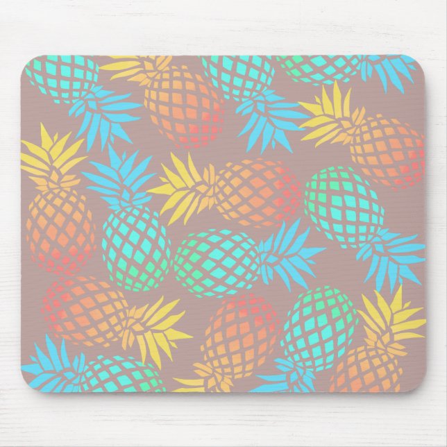 elegant summer tropical colourful pineapple mouse pad (Front)