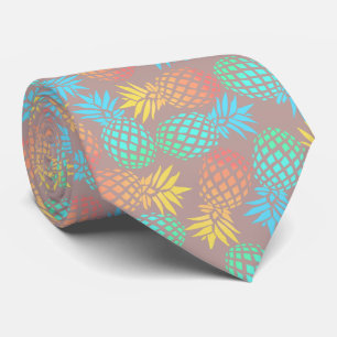 elegant summer tropical colourful pineapple tie
