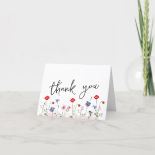 Elegant Summer Wildflower Baby Shower Thank You Card