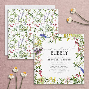 Elegant Summer Wildflower Brunch & Bubbly Shower Invitation
