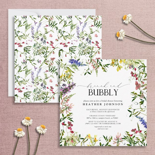 Elegant Summer Wildflower Brunch & Bubbly Shower Invitation (Creator Uploaded)