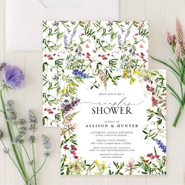 Elegant Summer Wildflower Couples Shower Invitation (Creator Uploaded)
