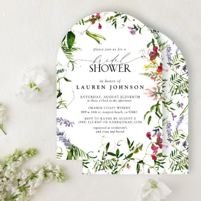 Elegant Summer Wildflower Watercolor Bridal Shower Invitation (Creator Uploaded)