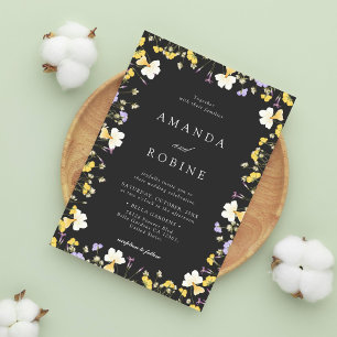 Elegant Summer Wildflower Wedding Invitation
