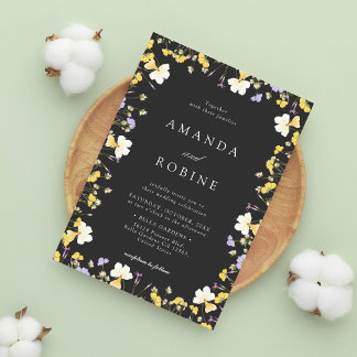 Elegant Summer Wildflower Wedding Invitation