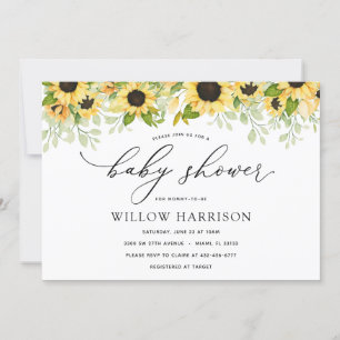 Elegant Sunflower Baby Shower Invitation