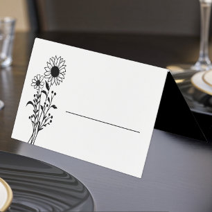Elegant Sunflower Black White Floral Wedding     