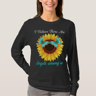 Elegant Sunflower Butterfly Angels Among Us Inspo T-Shirt