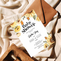 Elegant Sunflower & Butterfly Baby Shower