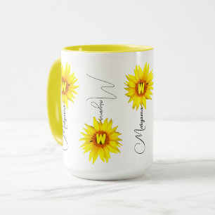 Elegant Sunflower Coffee Mug with Custom Name