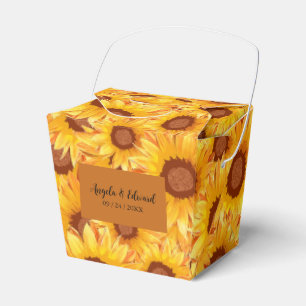 Elegant Sunflower Florals Wedding Favour Box