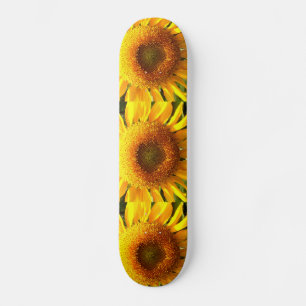 Elegant sunflower photo skateboard