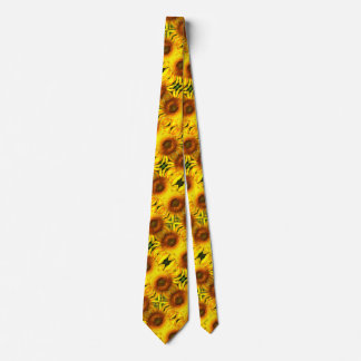 Elegant sunflower photo tie