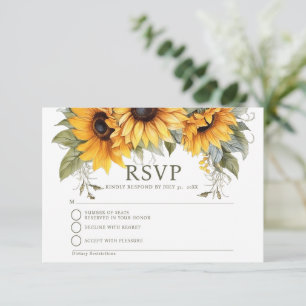 Elegant Sunflower RSVP Response Card