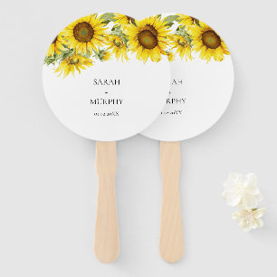 Elegant Sunflower Summer Wedding Hand Fan