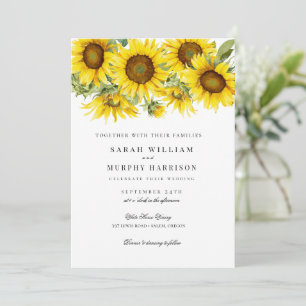 Elegant Sunflower Summer Wedding  Invitation