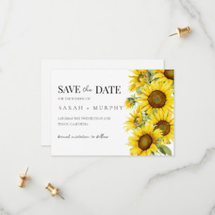 Elegant Sunflower Summer Wedding Save The Date