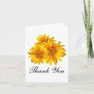 Elegant Sunflower Thank You Country Floral Wedding Card
