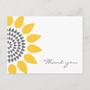 Elegant Sunflower Thank You Postcard