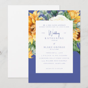 Elegant Sunflower Tuscan Wedding Bride Parents II Invitation