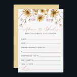 Elegant Sunflower Wedding Advice Card<br><div class="desc">Overall, the Sunflower Advice & Wishes for Bride and Groom Bridal Shower card is a breathtaking blend of autumnal charm and artistic elegance. The intricate sunflower illustrations, the captivating colour palette, and the exquisite calligraphy all come together to create a design that is visually stunning and emotionally meaningful. This card...</div>