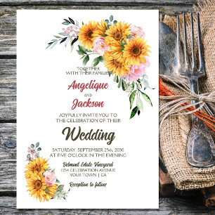 Elegant Sunflower Wedding Invitation