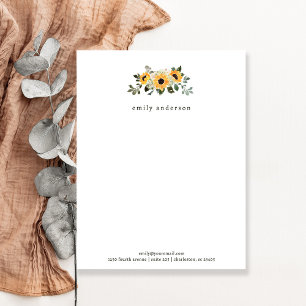 Elegant Sunflower with Your Business Name Custom Letterhead