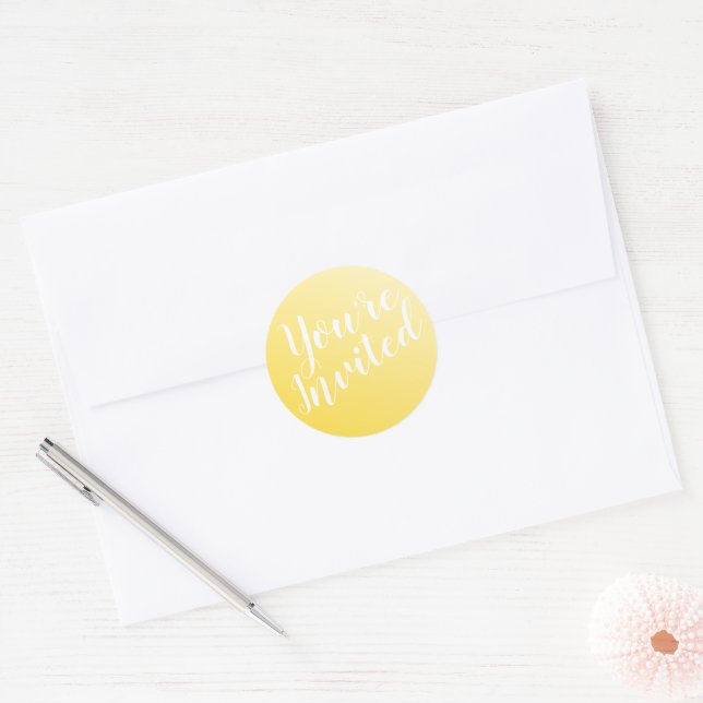 Elegant Sunflower Yellow Envelope Seals (Envelope)