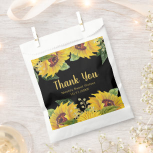 Elegant Sunflowers and Foliage Sweet Sixteen Favour Bags