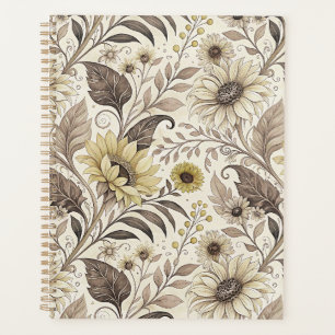 Elegant Sunflowers Art Nouveau Planner
