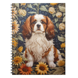 Elegant Sunflowers Cavalier King Charles Spaniel Notebook