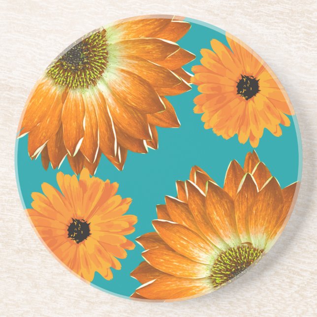 Elegant sunflowers coaster (Front)