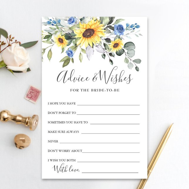 Elegant Sunflowers Eucalyptus Advice & Wishes Card (Creator Uploaded)