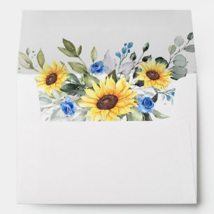 Elegant Sunflowers Eucalyptus Blue flowers Envelope