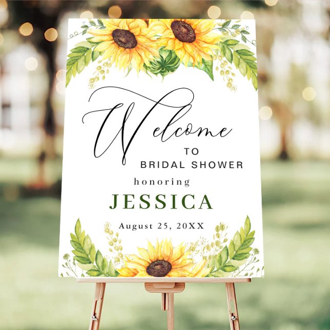 Elegant Sunflowers Eucalyptus Bridal Shower Poster (Creator Uploaded)