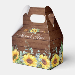 Elegant Sunflowers Eucalyptus Floral Bridal Shower Favour Box