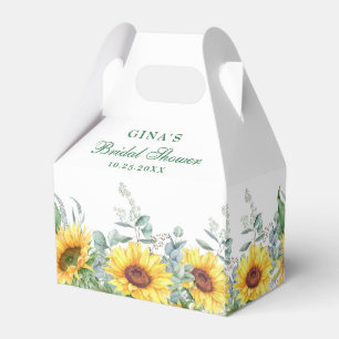 Elegant Sunflowers Eucalyptus Floral Bridal Shower Favour Box