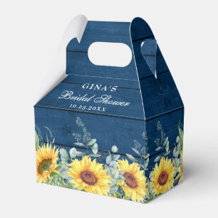 Elegant Sunflowers Eucalyptus Floral Bridal Shower Favour Box