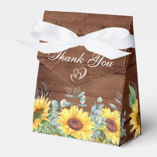 Elegant Sunflowers Eucalyptus Floral Bridal Shower Favour Box