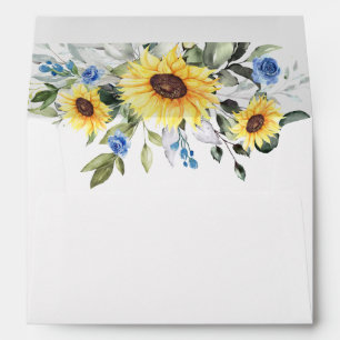 Elegant Sunflowers Eucalyptus Floral for 5x7 card Envelope