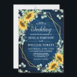 Elegant Sunflowers Eucalyptus Watercolor wedding I Invitation<br><div class="desc">Elegant Sunflowers Eucalyptus Watercolor wedding Invitation.</div>