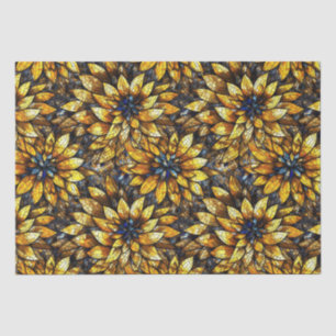 Elegant Sunflowers Faux Stained Glass Pattern Tissue Paper