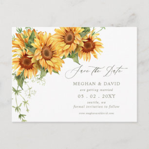 Elegant Sunflowers Garden Floral Save the Date Announcement Postcard