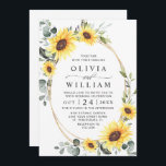 Elegant Sunflowers Watercolor Greenery Wedding Invitation<br><div class="desc">Elegant Sunflowers Watercolor Greenery Wedding Invitation.</div>