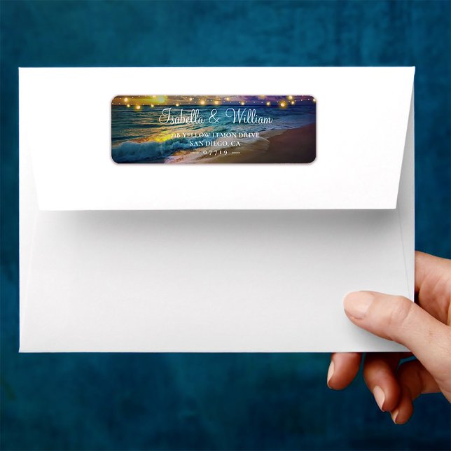 Elegant Sunset Beach String Lights Summer Wedding  (Creator Uploaded)