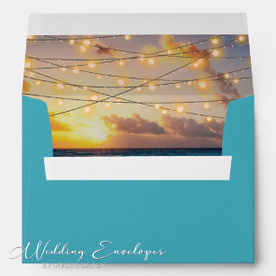 Elegant Sunset Beach Summer Wedding Envelope