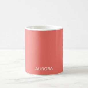 Elegant Sunset Coral Personalised Name - Coffee Mug