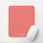Elegant Sunset Coral Personalised Name -  Mouse Pad<br><div class="desc">Upgrade your workspace with this sleek and stylish mousepad featuring a calming sunset coral background and your custom name in clean, modern typography. Perfect for both home and office use, this personalised mousepad adds a touch of elegance and individuality to your desk. A thoughtful and functional gift for students, professionals,...</div>